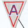 Cross stitch alphabet bunting A flag