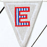 Cross stitch alphabet bunting E flag