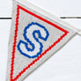 Cross stitch alphabet bunting S flag