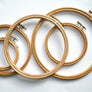Embroidery hoops sized 3 inch to 7 inch overlayed on one another