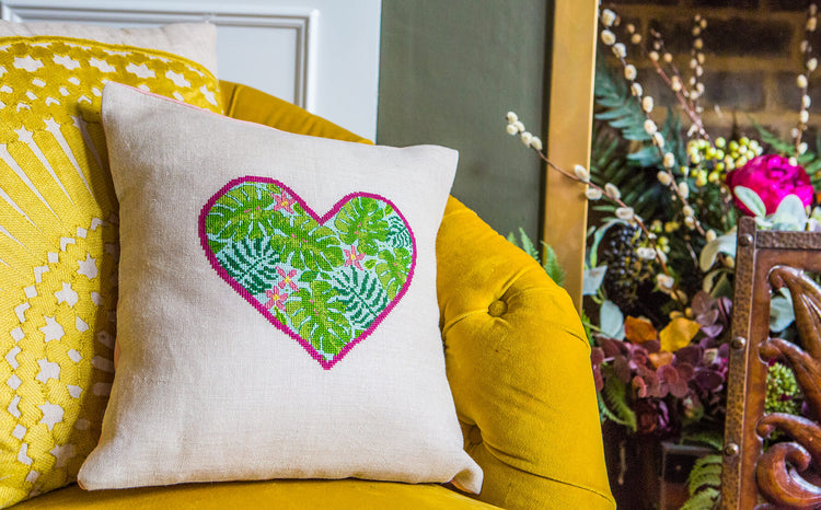 Modern cross stitch cushion cover kit