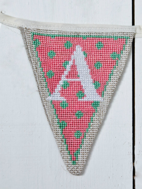 Pastel bunting letter A flag