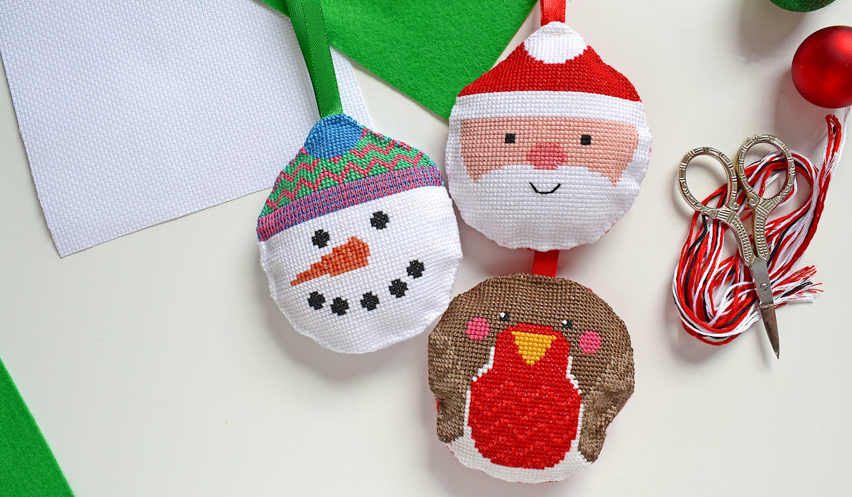 Snowman bauble cross stitch kit