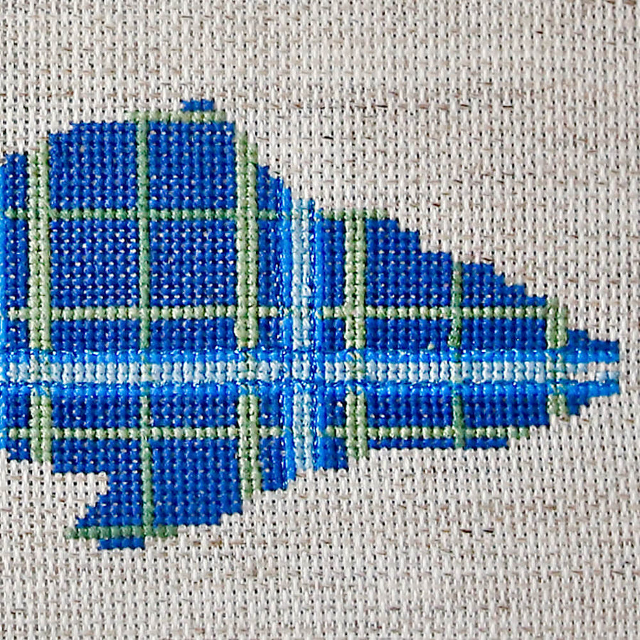 Tartan trout modern cross stitch pattern