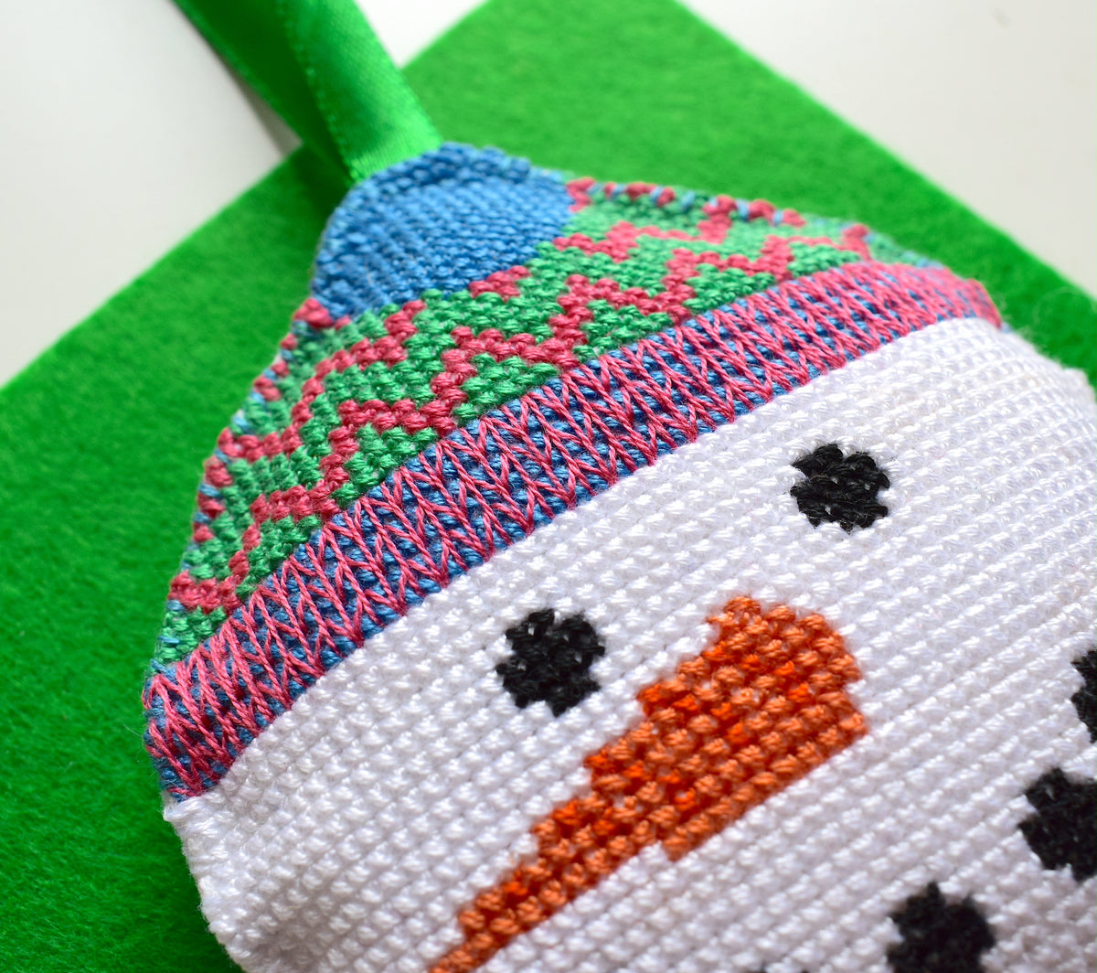 Snowman bauble cross stitch kit